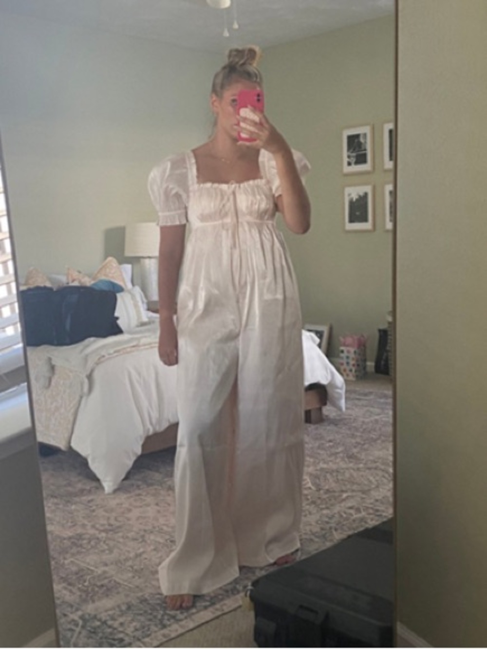 Selkie Seashell Wide Leg Jumpsuit Blush Pink Size S - Picture 6 of 16